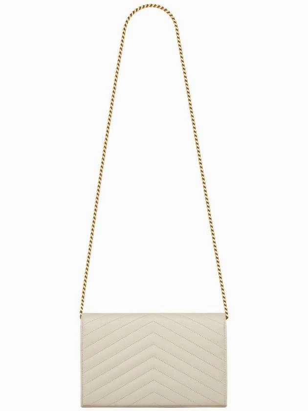 Saint Laurent Monogram Matelasse Chain Shoulder Bag White