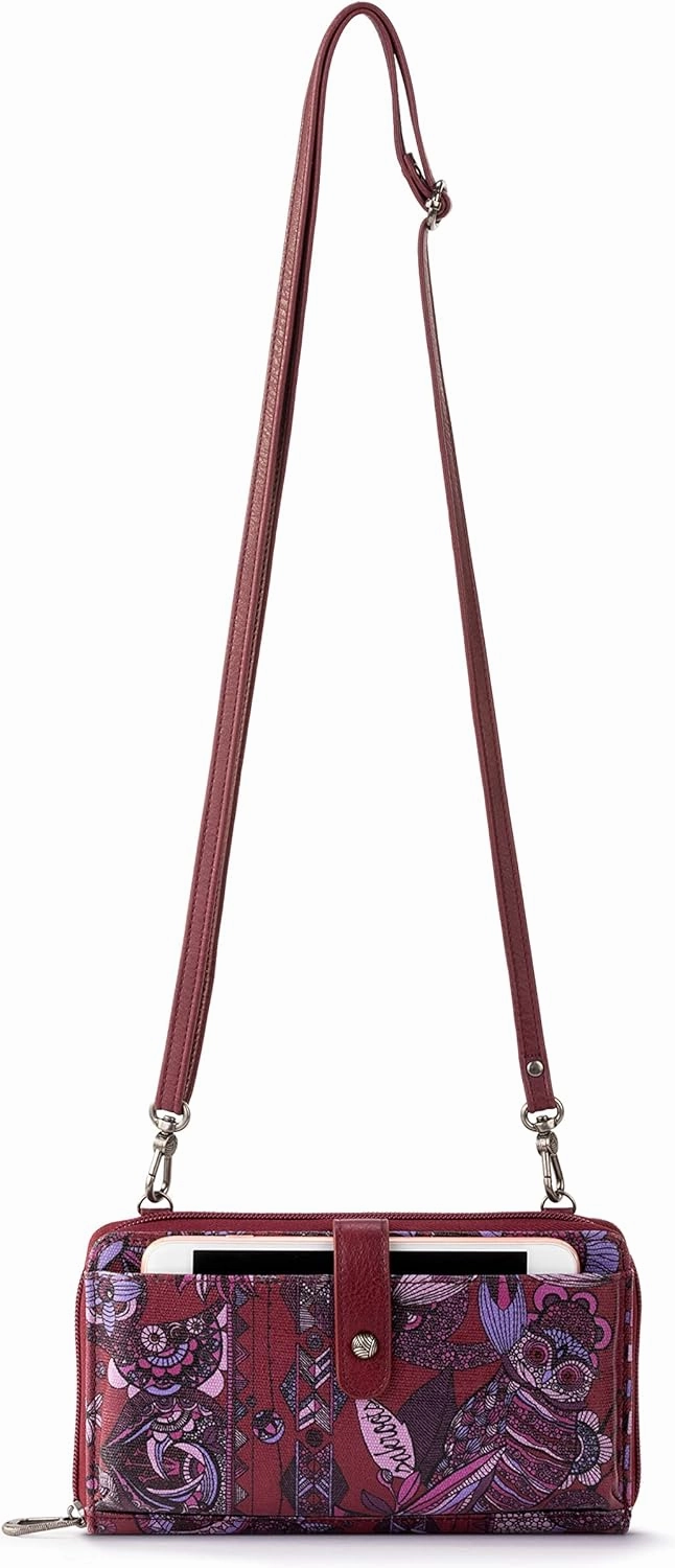 Sakroots Large Smartphone Crossbody Bag in Coated Canvas, Convertible Purse with Detachable Wristlet Strap