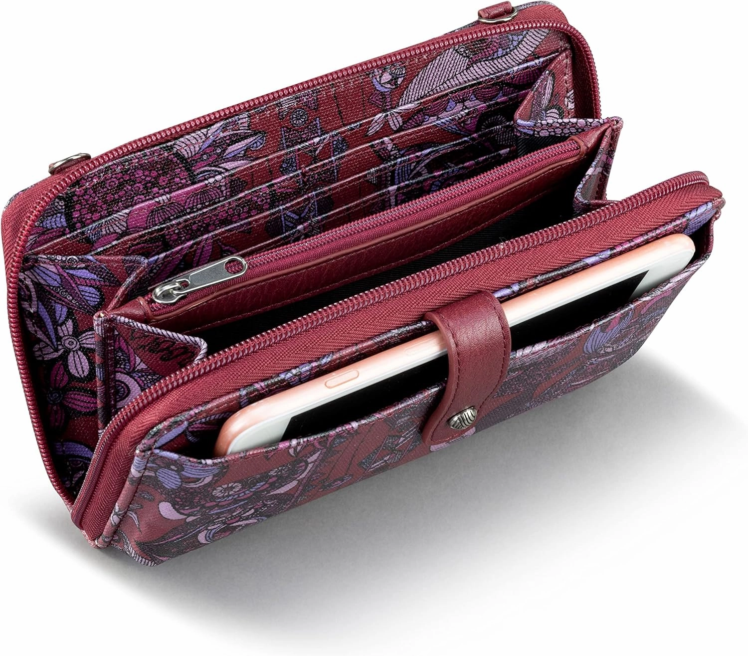 Sakroots Large Smartphone Crossbody Bag in Coated Canvas, Convertible Purse with Detachable Wristlet Strap