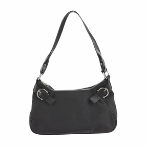 Salvatore Ferragamo Gancini Canvas Handbag (Pre-Owned)