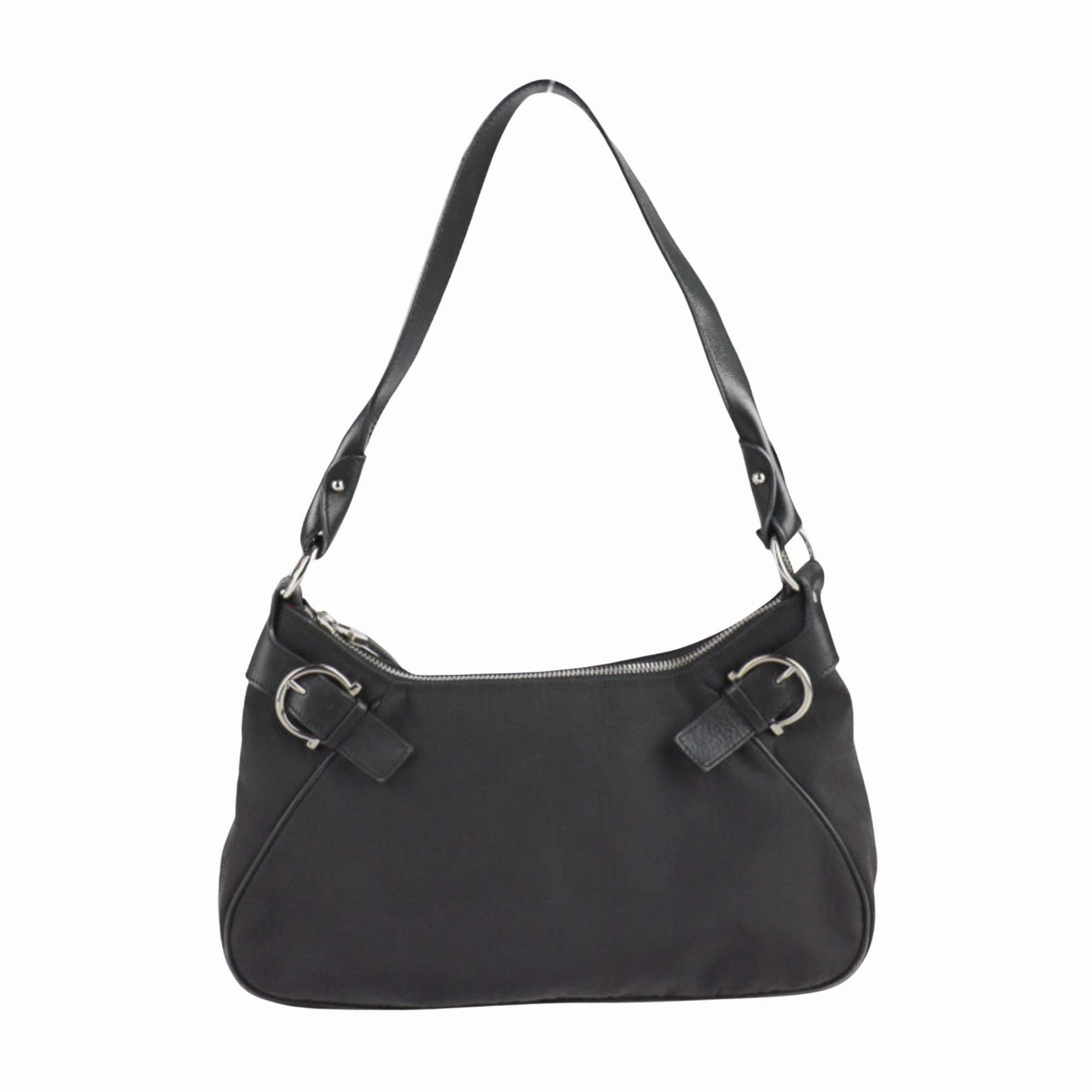Salvatore Ferragamo Gancini Canvas Handbag (Pre-Owned)
