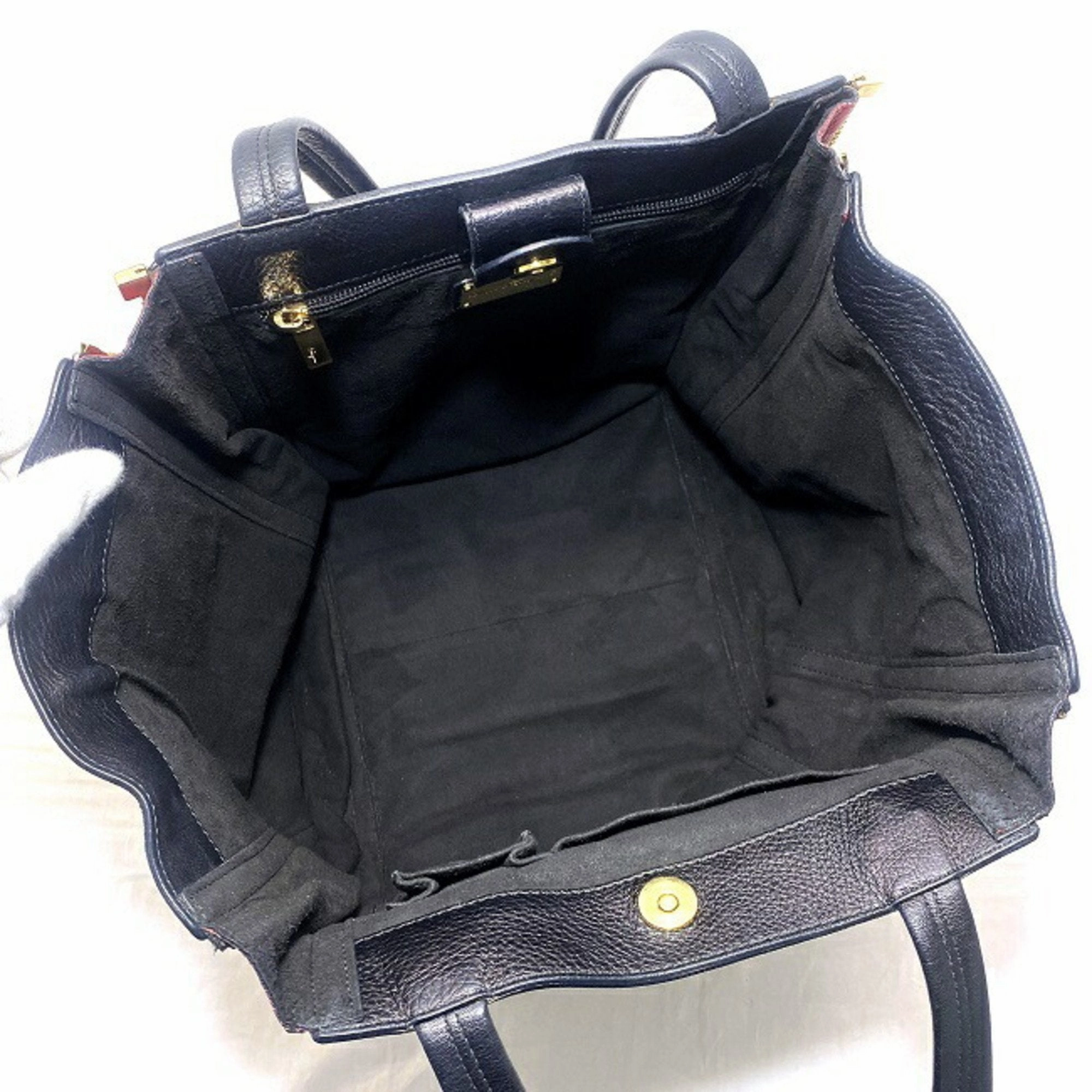 Salvatore Ferragamo Gancini Leather Tote Bag (Pre-Owned)