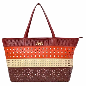 Salvatore Ferragamo Gancini  Leather Tote Bag (Pre-Owned)