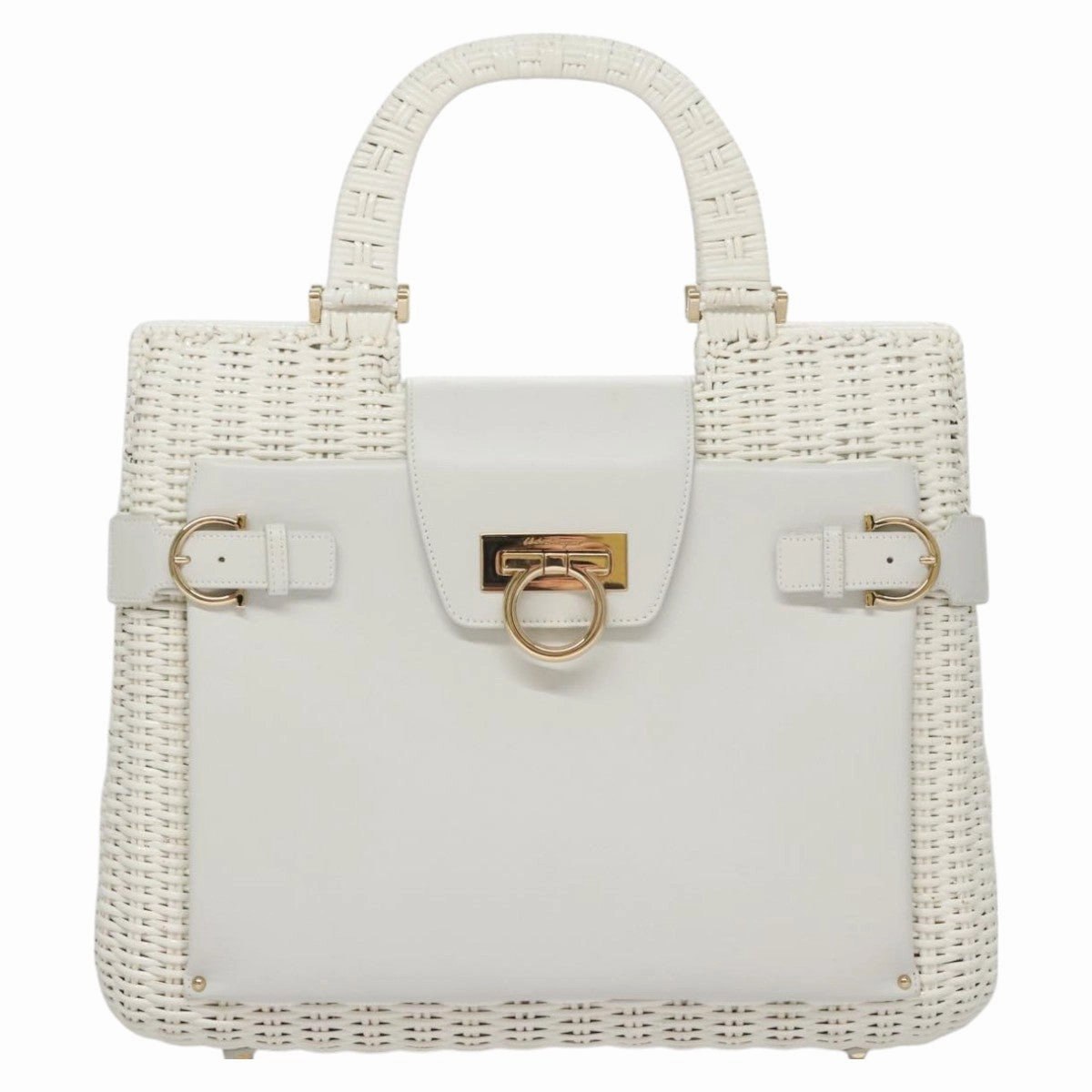 Salvatore Ferragamo Gancini Patent Leather Handbag (Pre-Owned)