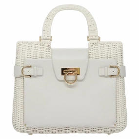 Salvatore Ferragamo Gancini Patent Leather Handbag (Pre-Owned)