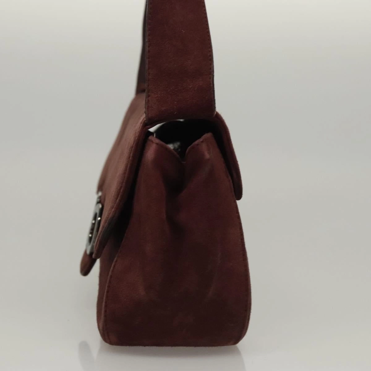 Salvatore Ferragamo Gancini Suede Shoulder Bag (Pre-Owned)