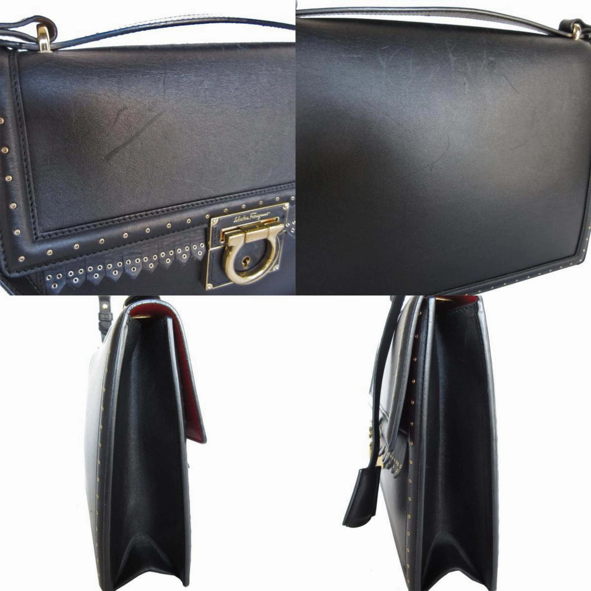 Salvatore Ferragamo Leather Handbag Shoulder Bag (Pre-Owned)