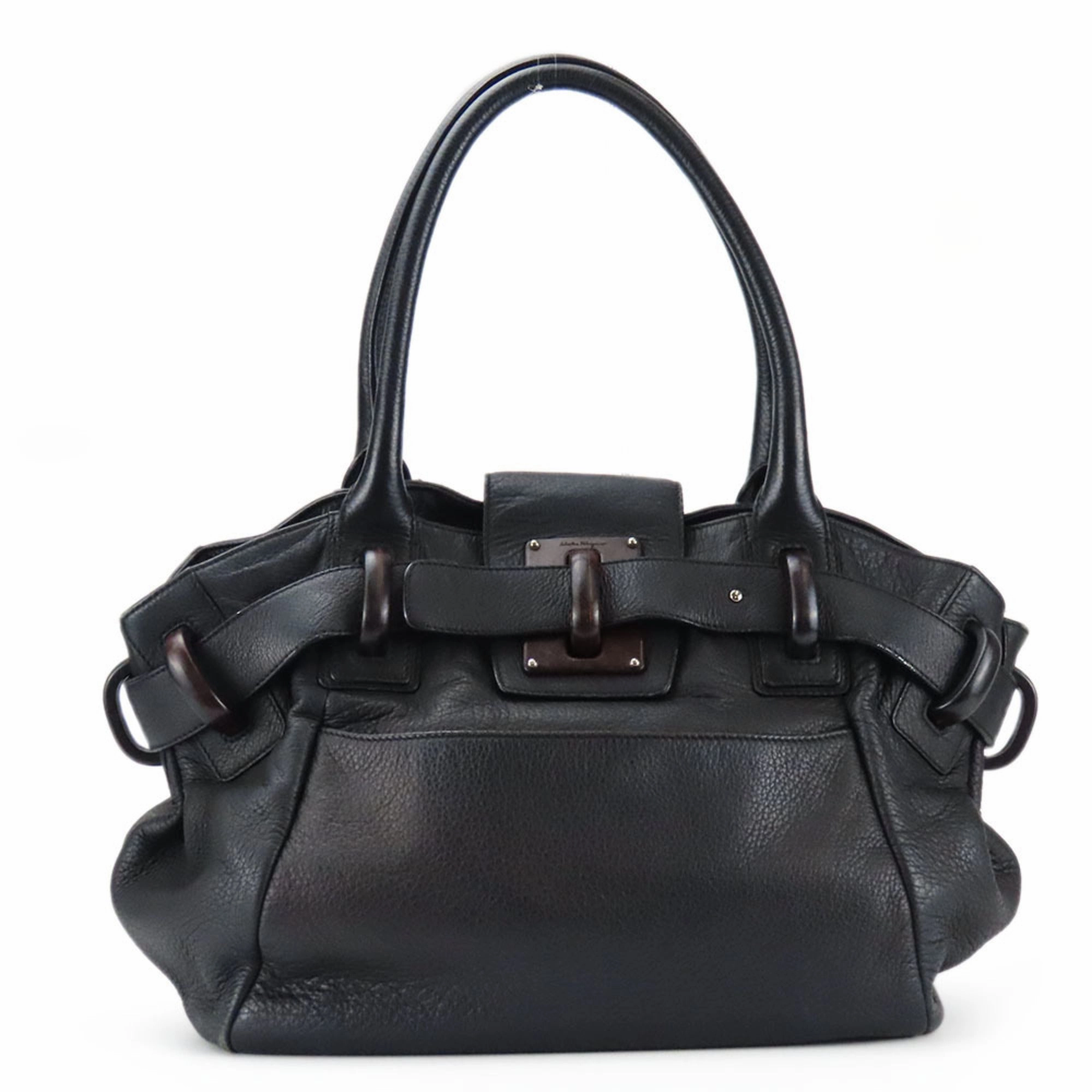 Salvatore Ferragamo  Leather Wood Tote Bag (Pre-Owned)