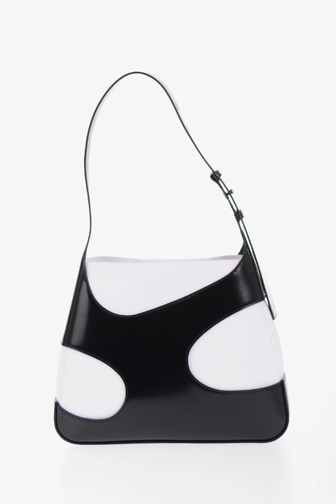 Salvatore Ferragamo Two-Tone Patent Leather And Canvas Shoulder Bag