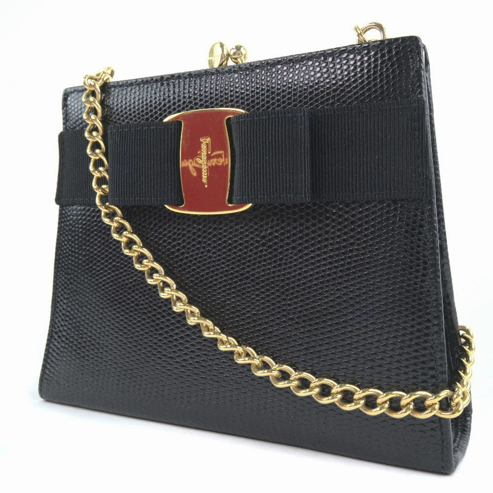 Salvatore Ferragamo Vara  Leather Shoulder Bag (Pre-Owned)