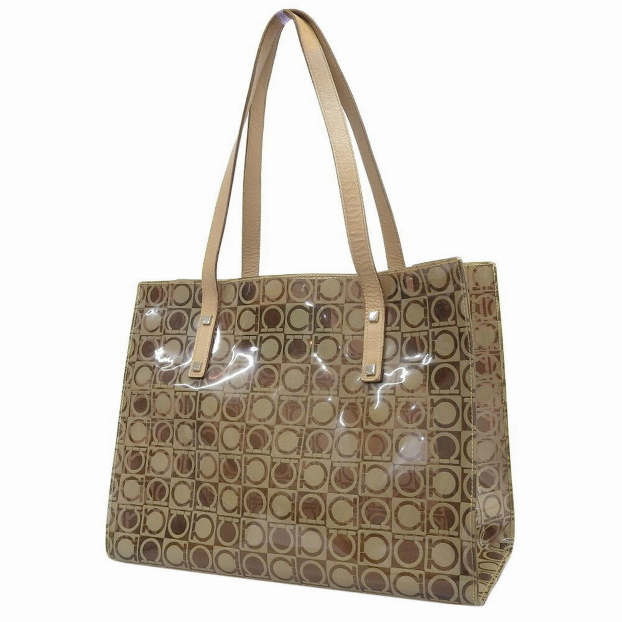 Salvatore Ferragamo Vinyl Handbag Tote Bag (Pre-Owned)