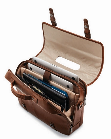 Samsonite Classic Leather Flapover Briefcase