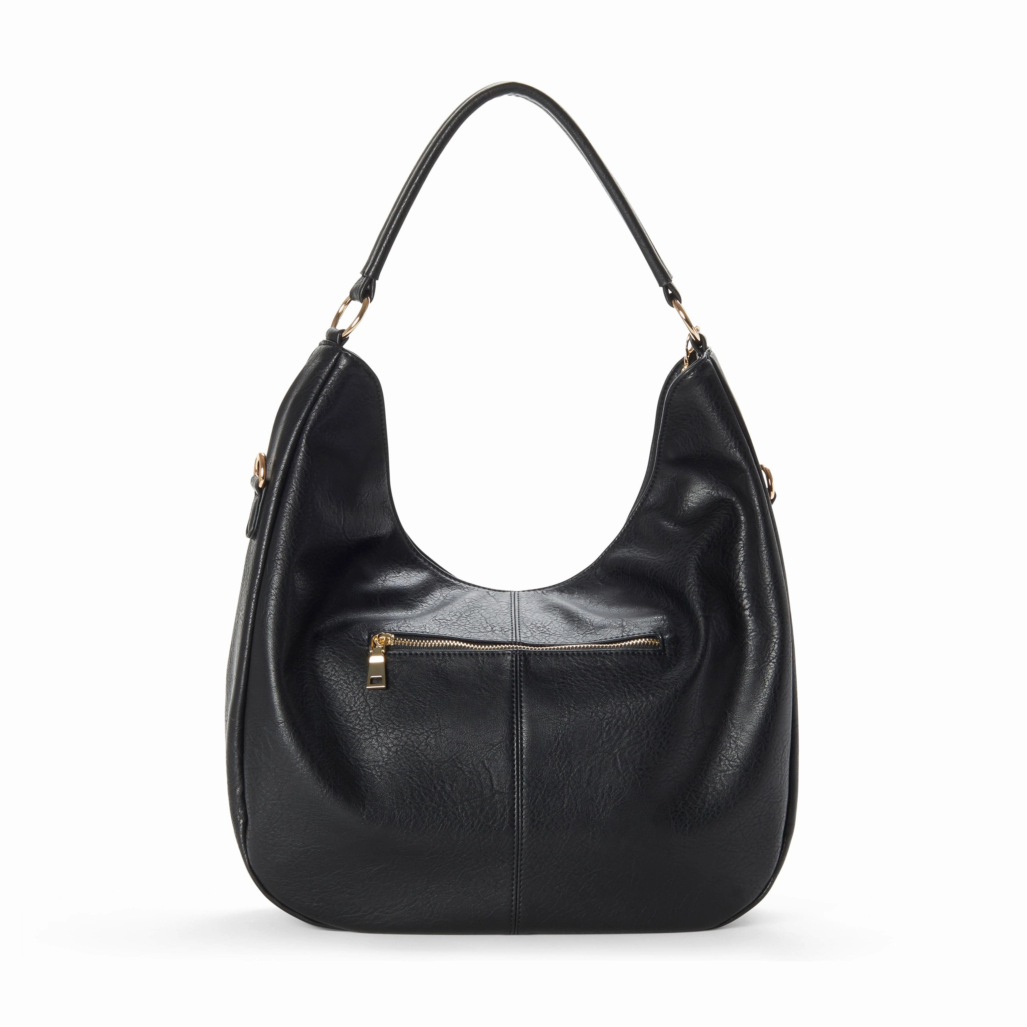 Savannah Vegan Leather Perforated Hobo | Black