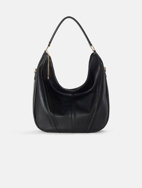 Savannah Vegan Leather Perforated Hobo | Black