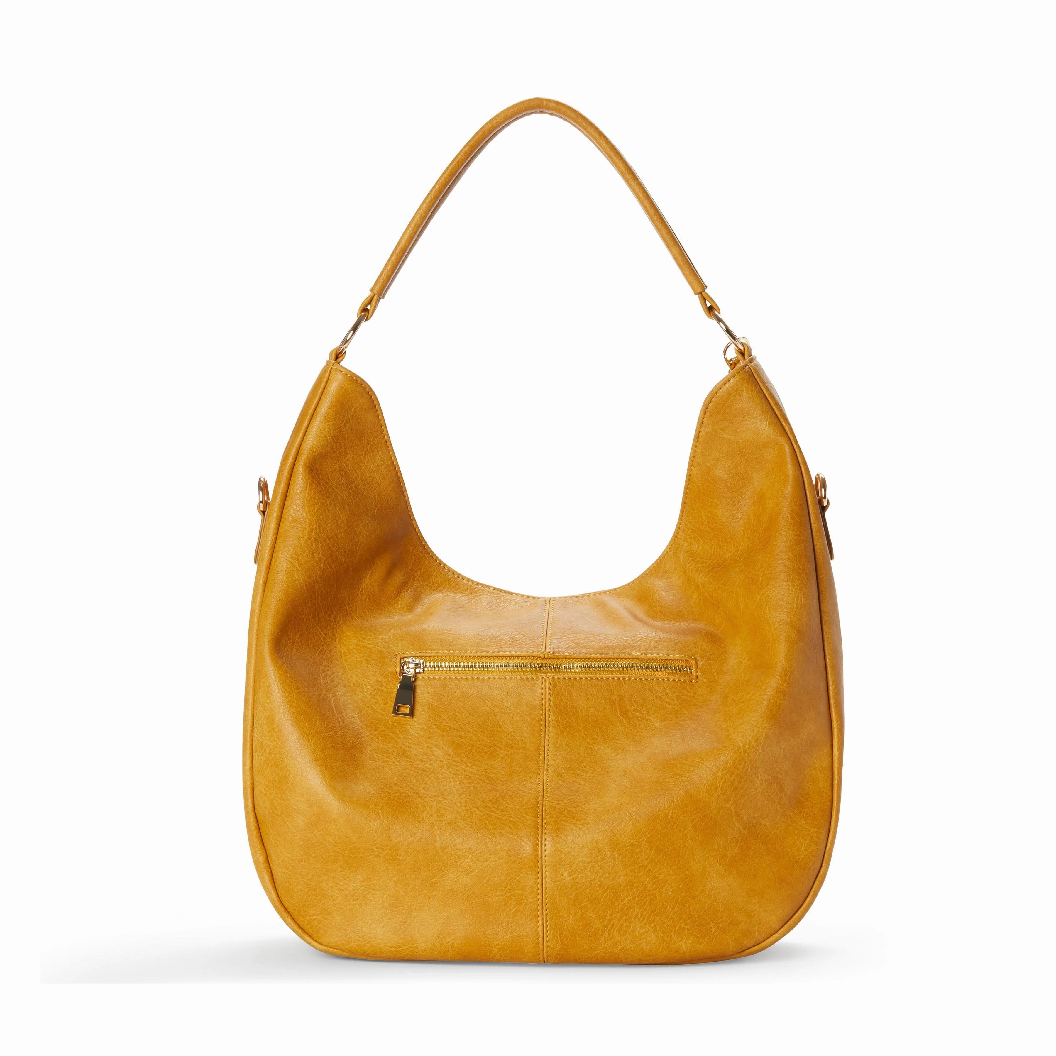 Savannah Vegan Leather Perforated Hobo | Saffron