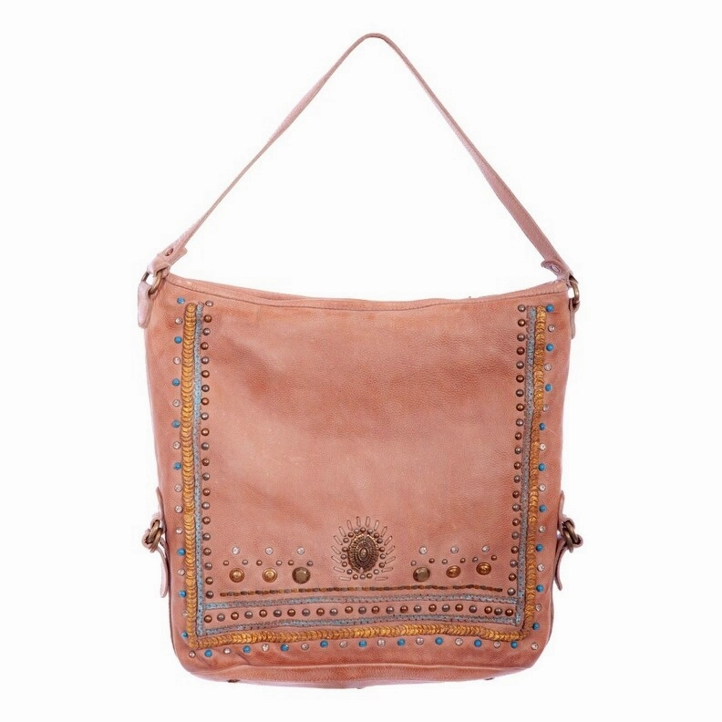 Scully Western Handbag Shoulder Leather Stud Accents F0_B369 - 16 x 14 x 3.5