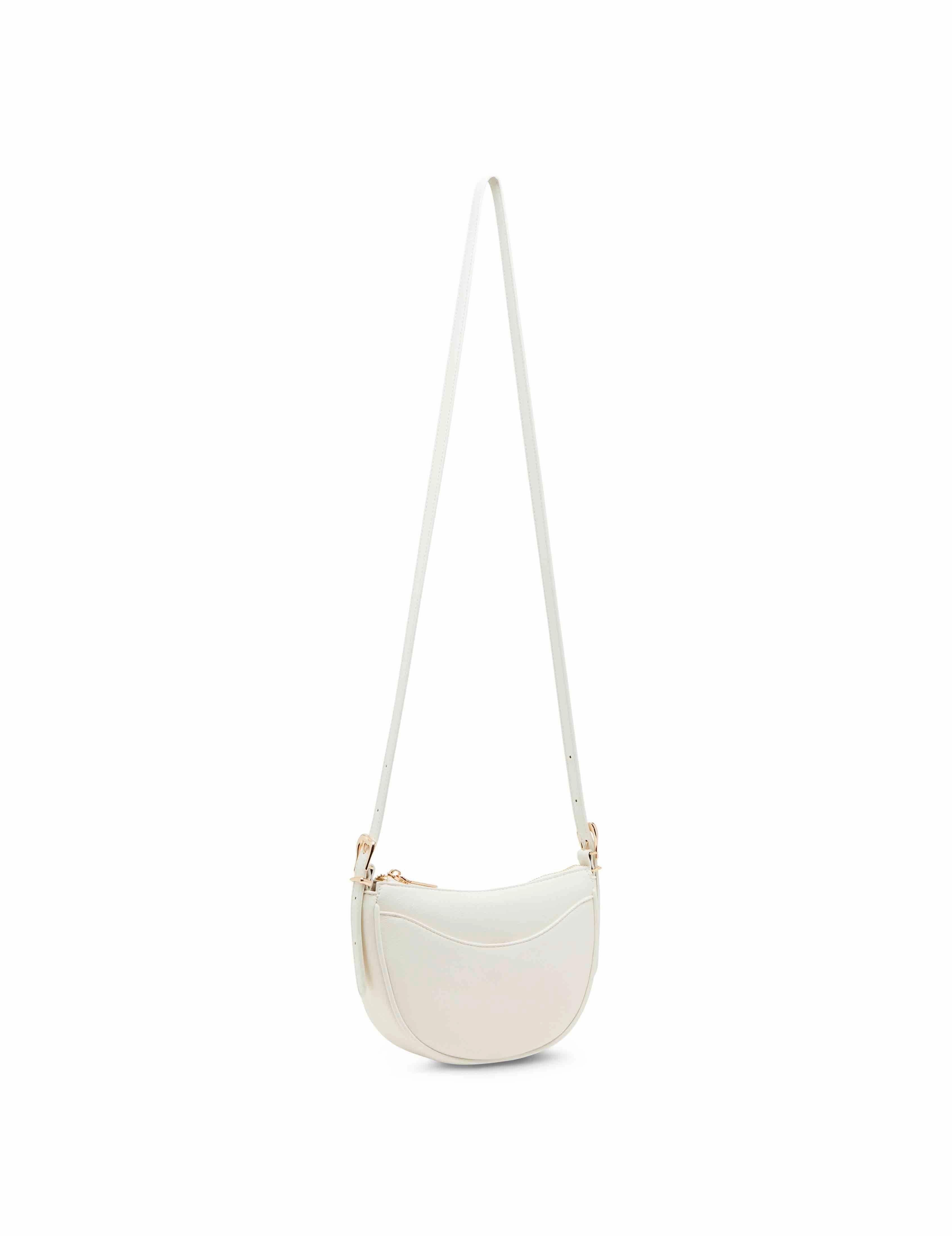 Sculpted buckle half moon crossbody