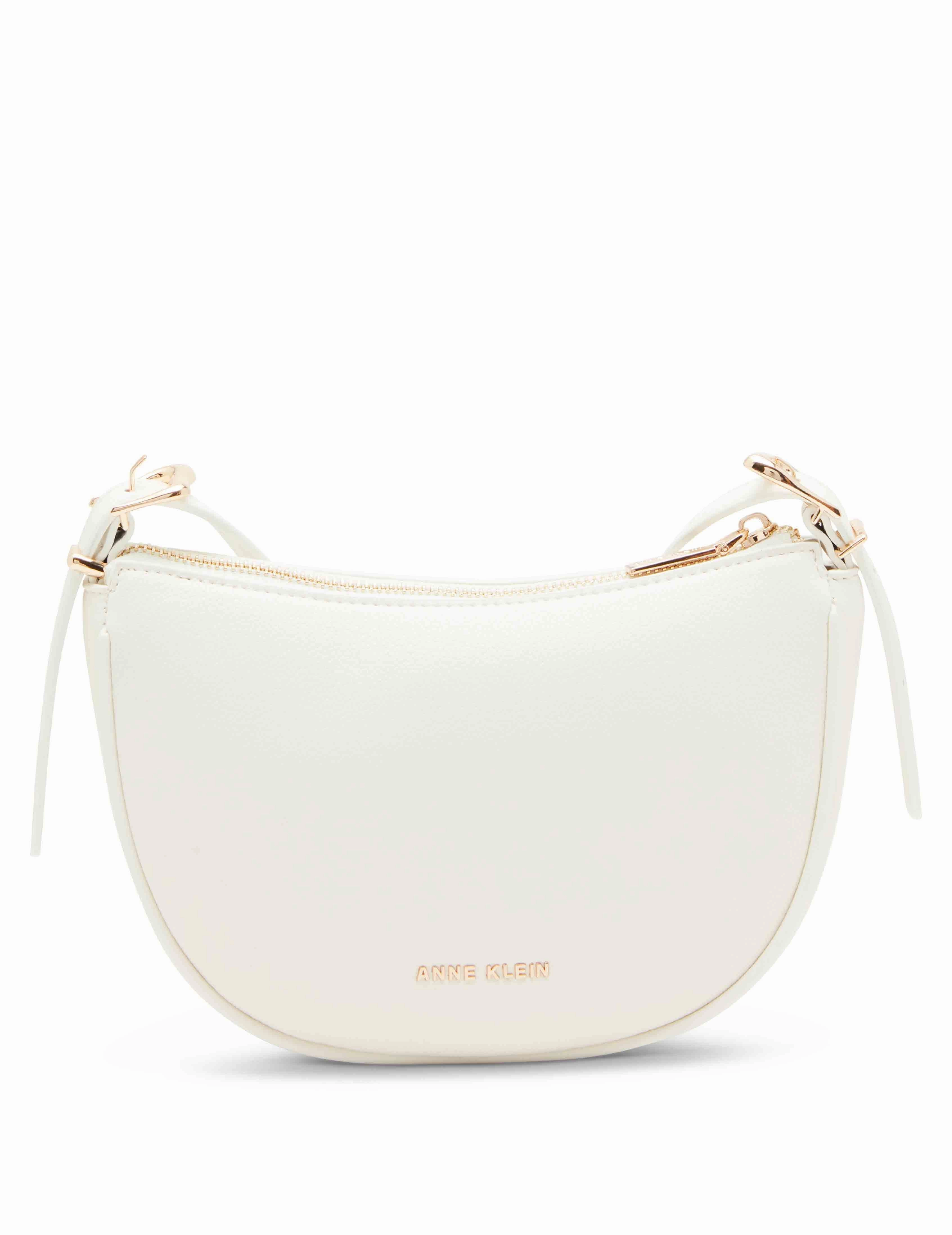 Sculpted buckle half moon crossbody