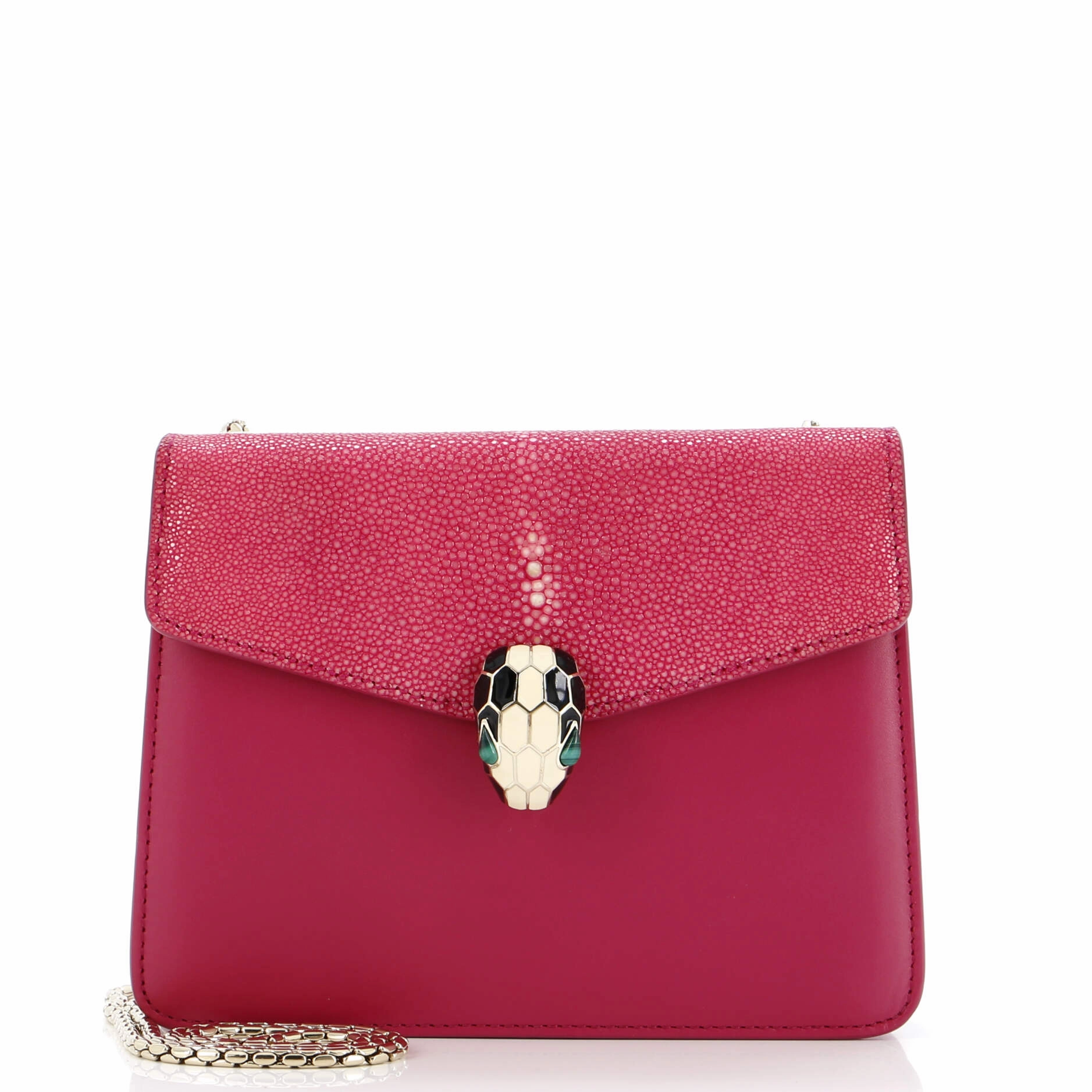 Serpenti Forever Square Shoulder Bag Leather and Stingray Small