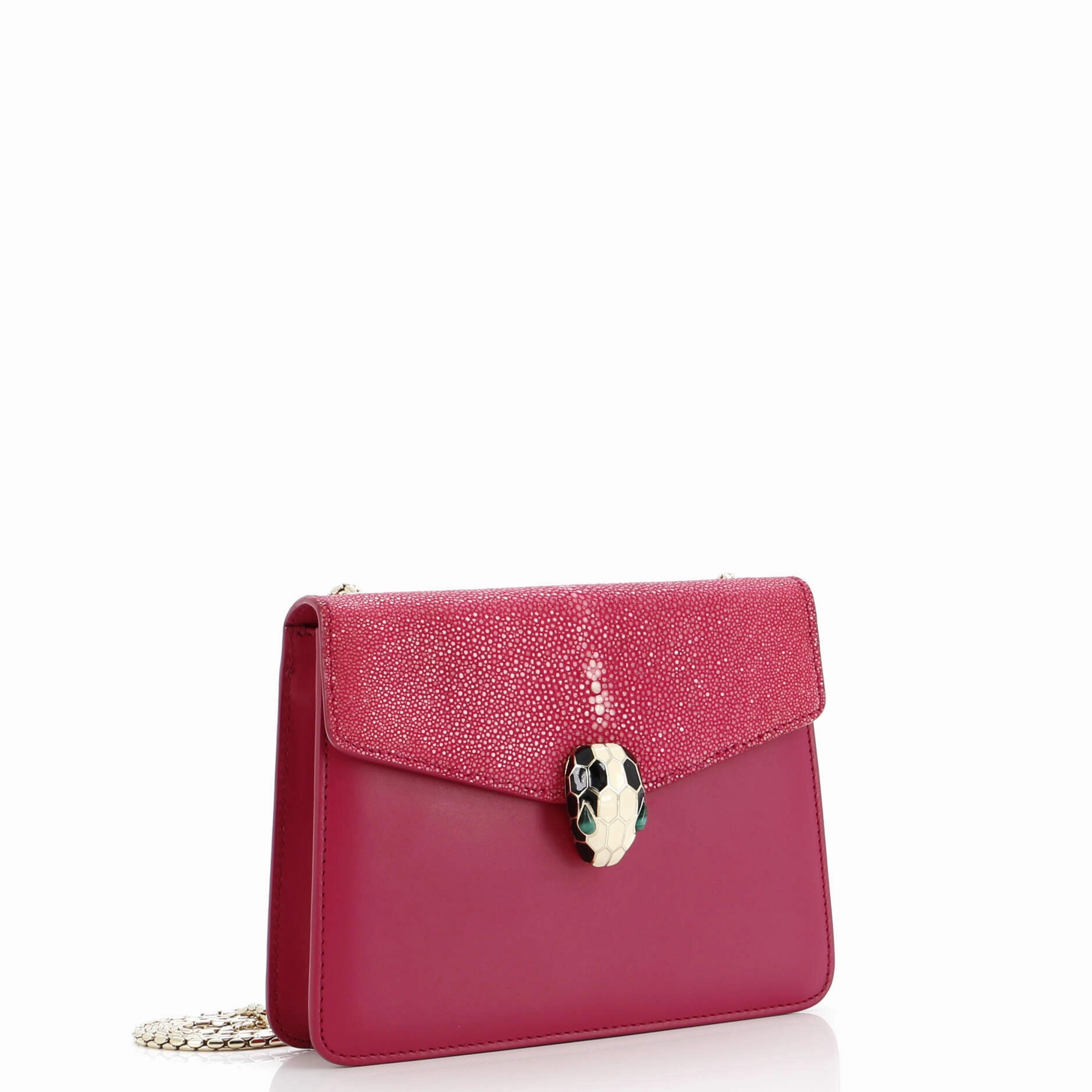 Serpenti Forever Square Shoulder Bag Leather and Stingray Small
