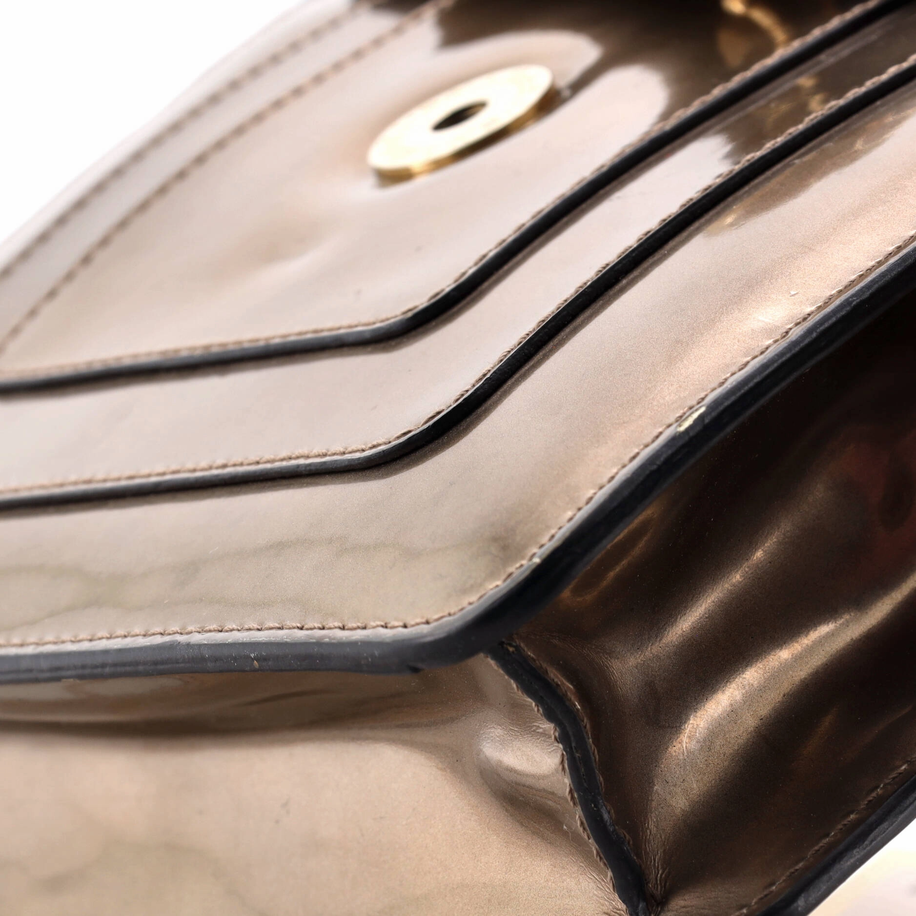 Serpenti Forever Square Shoulder Bag Metallic Leather Small