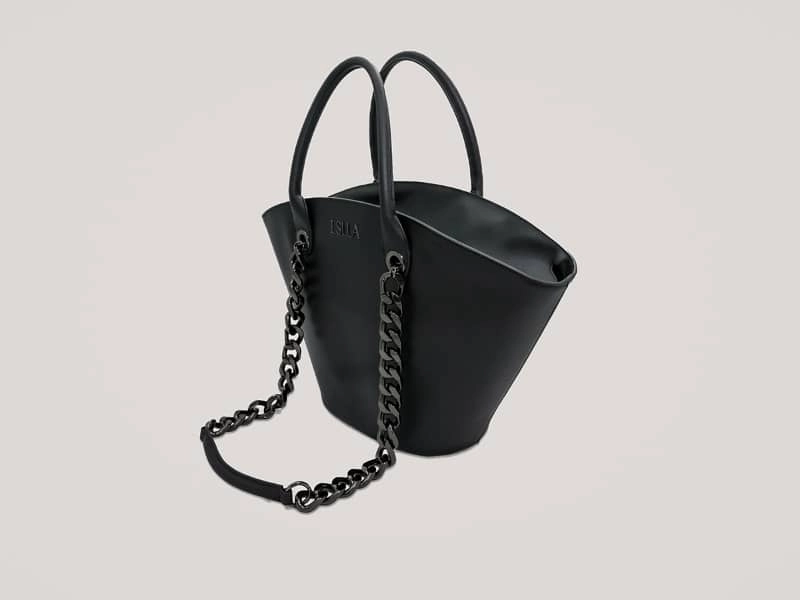 Seva Vegan Cactus Leather Tote | Matte Black