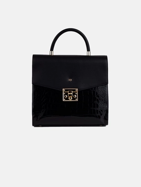 Simone Vegan Leather Handbag | Black