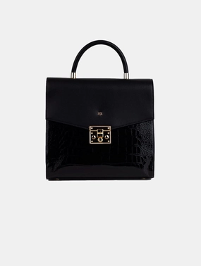 Simone Vegan Leather Handbag | Black