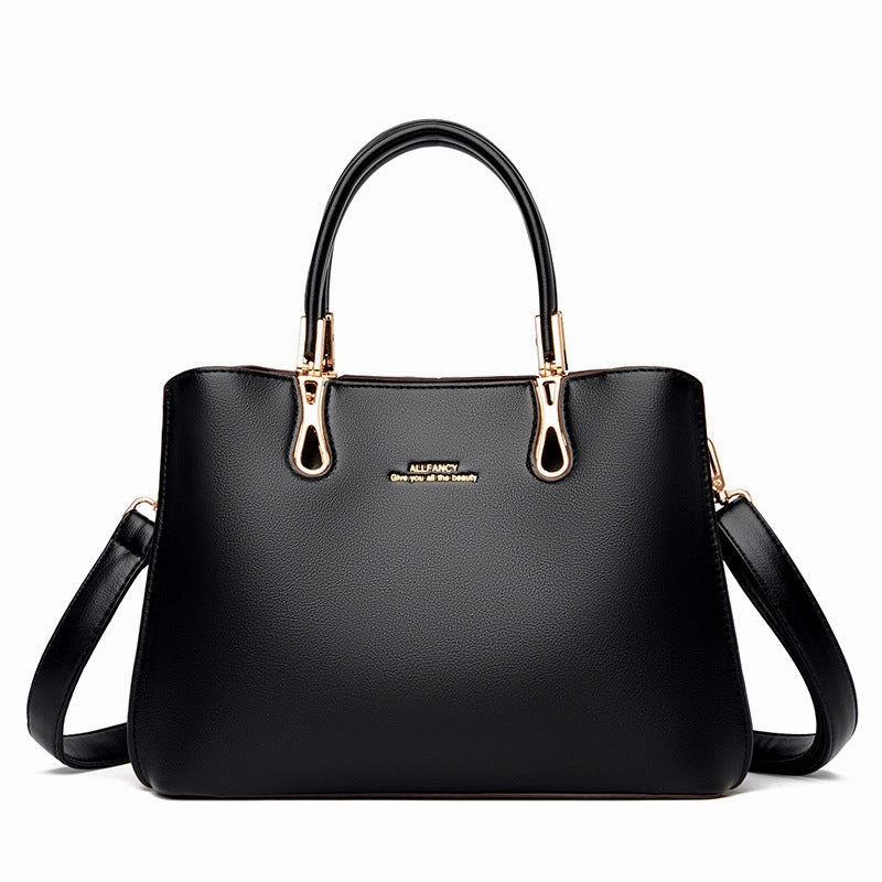 Simple Fashion PU Leather Shoulder Tote Bag for Moms