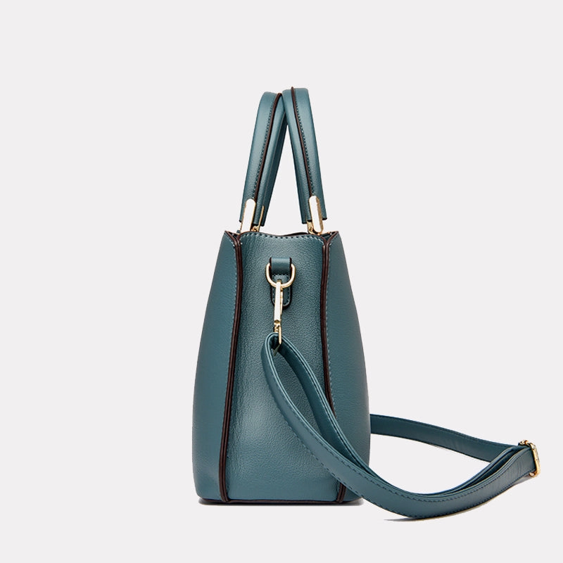 Simple Fashion PU Leather Shoulder Tote Bag for Moms