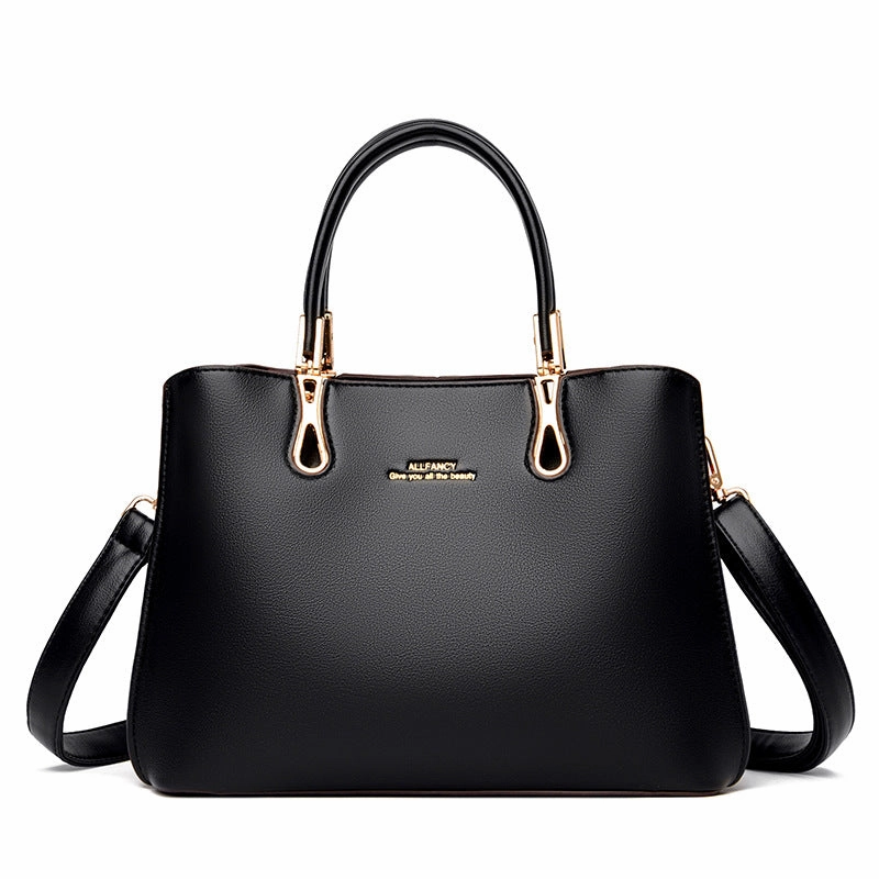 Simple Fashion PU Leather Shoulder Tote Bag for Moms