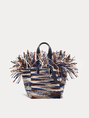 Small Raffia Crochet Square Tote