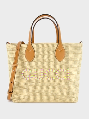 Small Straw-Effect Tote