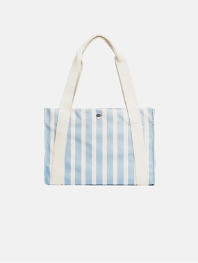 Small Vegan Beach Tote | Sand & Sky Blue