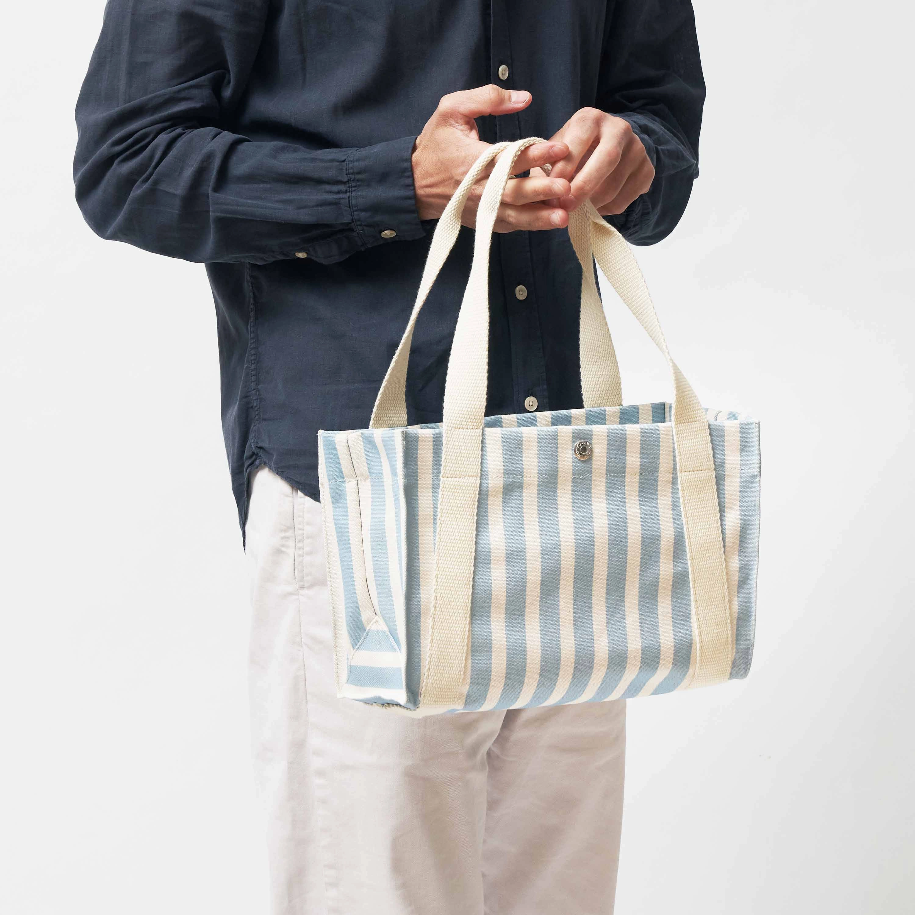 Small Vegan Beach Tote | Sand & Sky Blue
