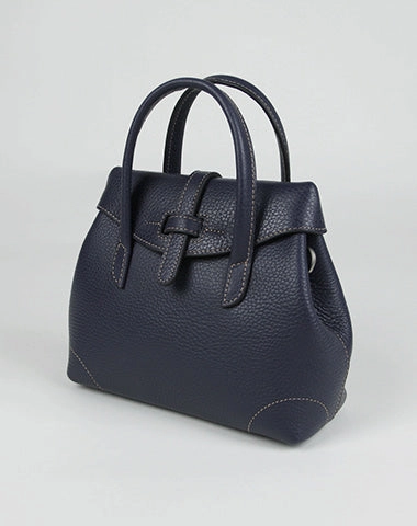Small Womens Black Leather Handbag Purse Leather Navy Mini Shoulder Bag Handbag Purse for Ladies