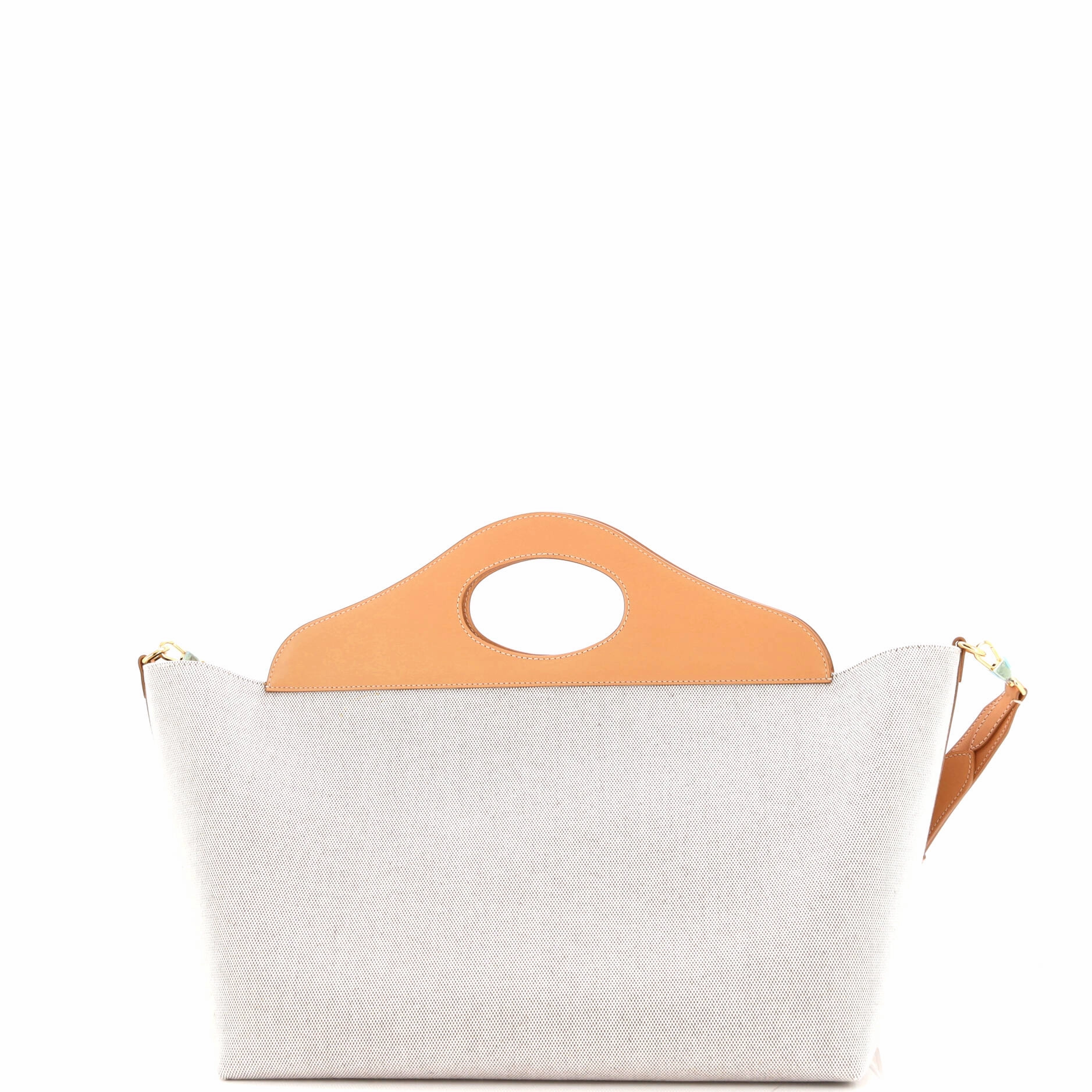 Soft Pocket Tote Canvas with Leather Medium