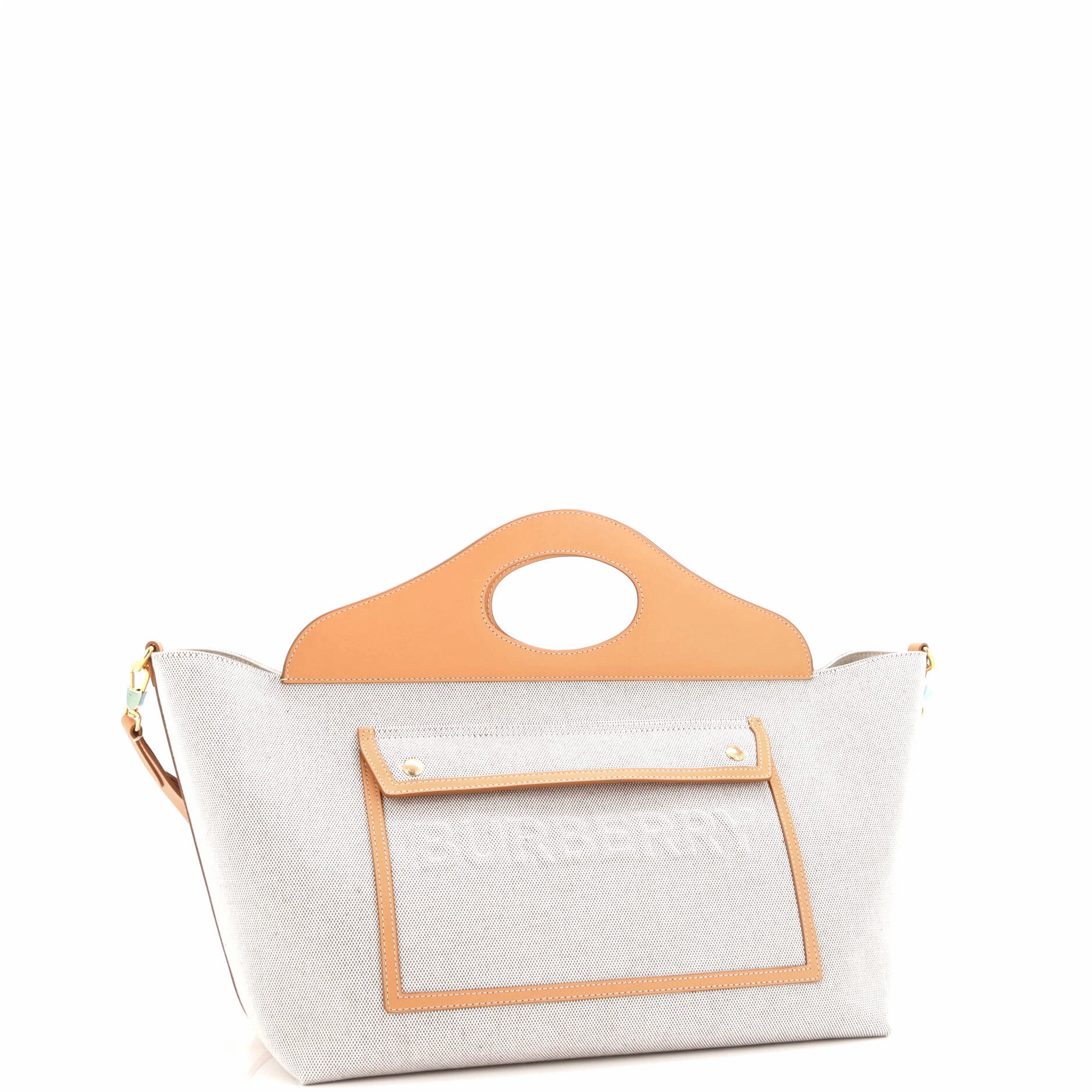 Soft Pocket Tote Canvas with Leather Medium