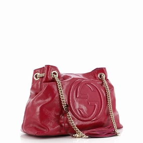 Soho Chain Strap Shoulder Bag Patent Medium
