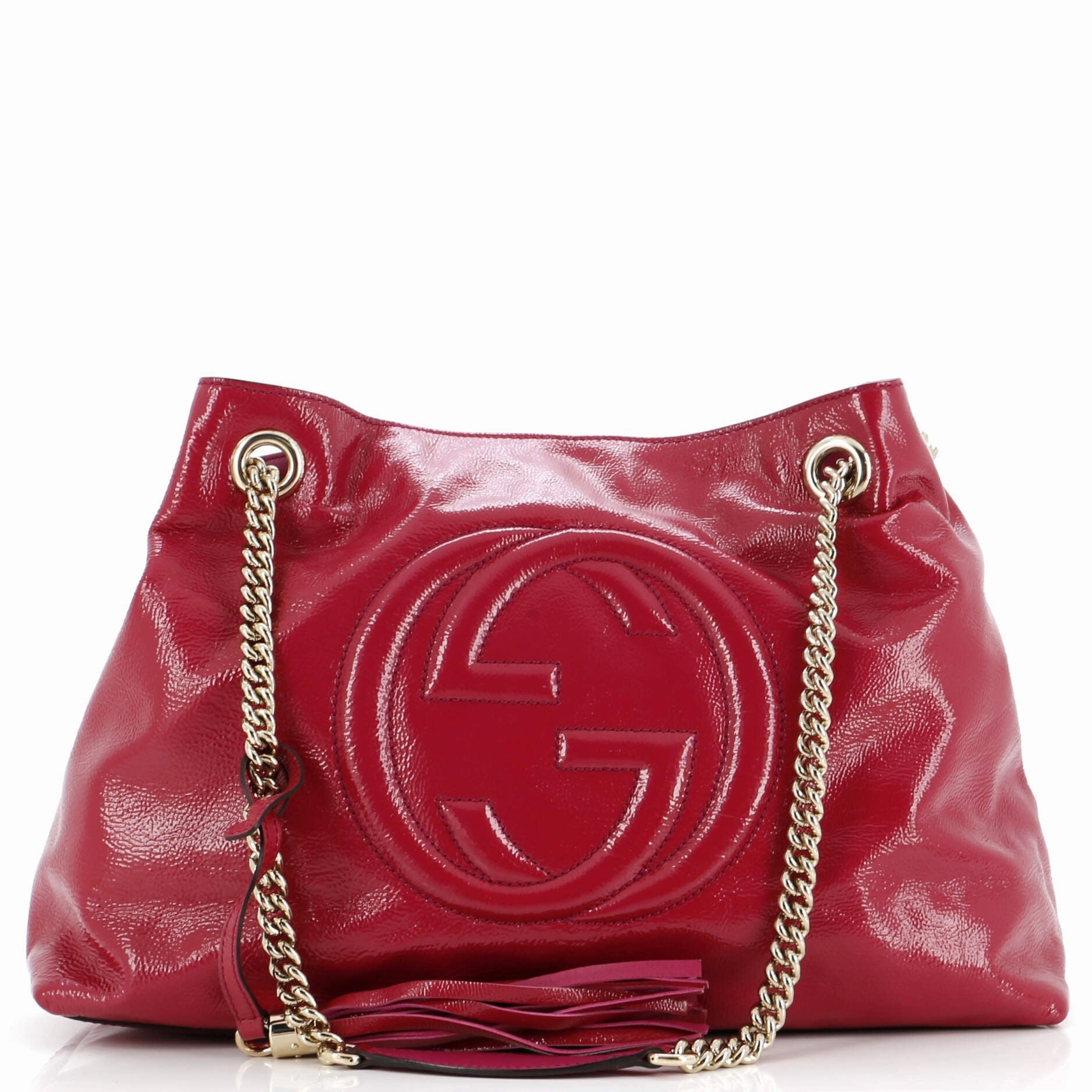 Soho Chain Strap Shoulder Bag Patent Medium