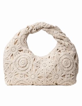 St. Barths La Robe Crochet Twist Handle Handbag