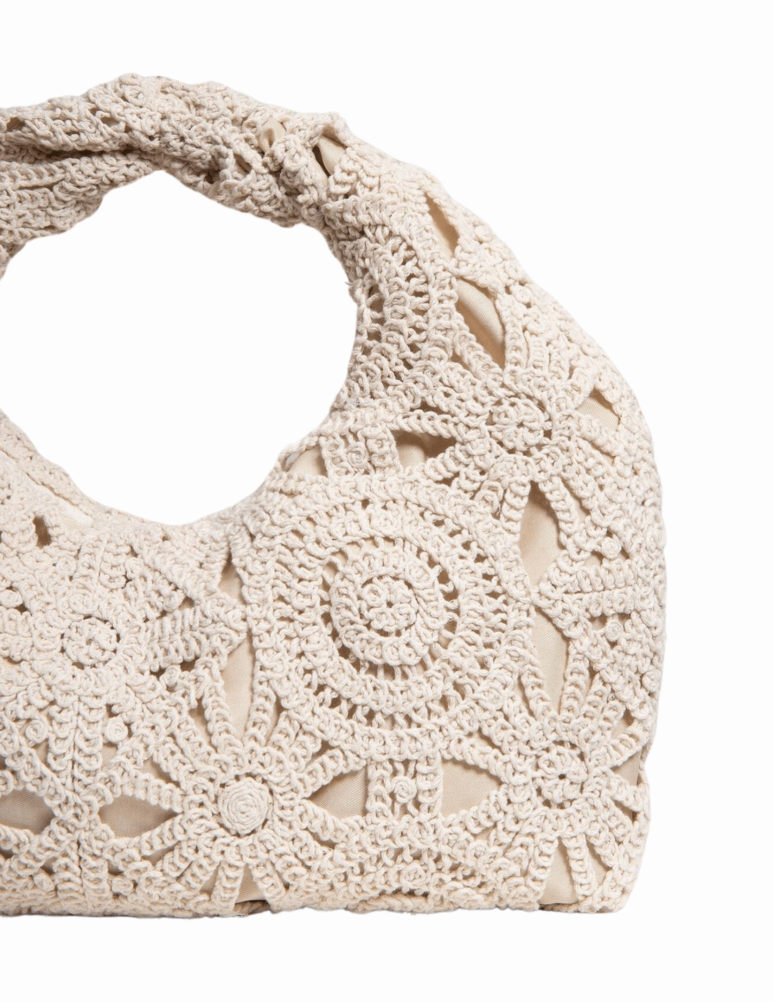 St. Barths La Robe Crochet Twist Handle Handbag