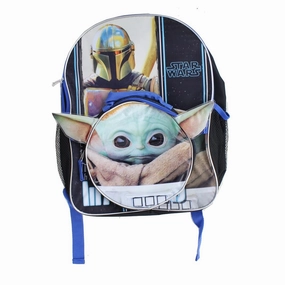 Star Wars The Mandalorian The Child 16 Inch Backpack w/ Lunch Kit