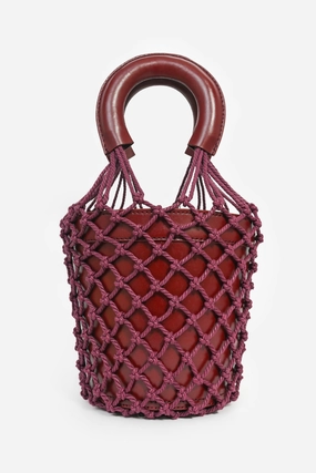 Staud Maroon Moreau Bucket Bag