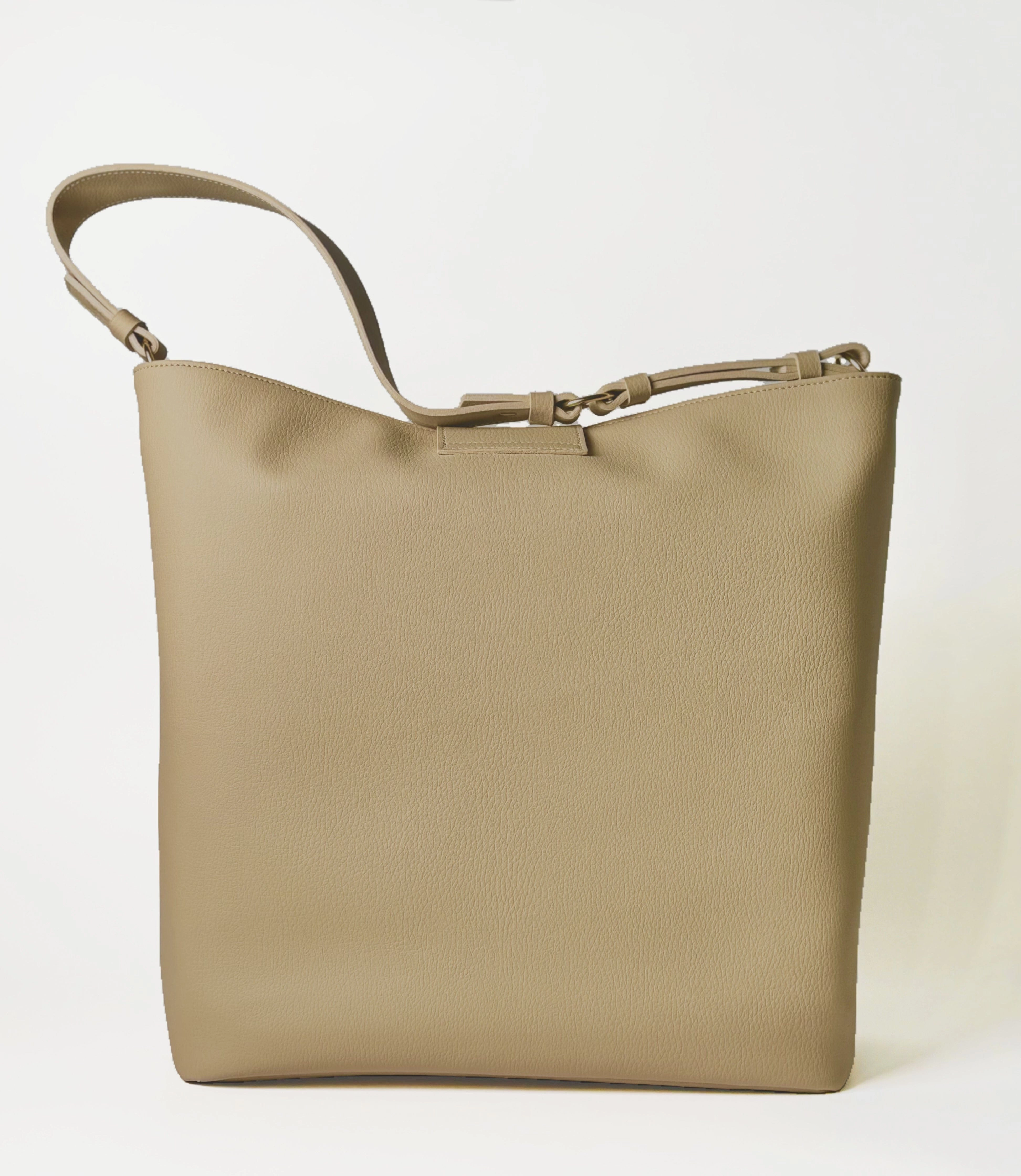 Stella Apple Leather Tote Bag | Beige