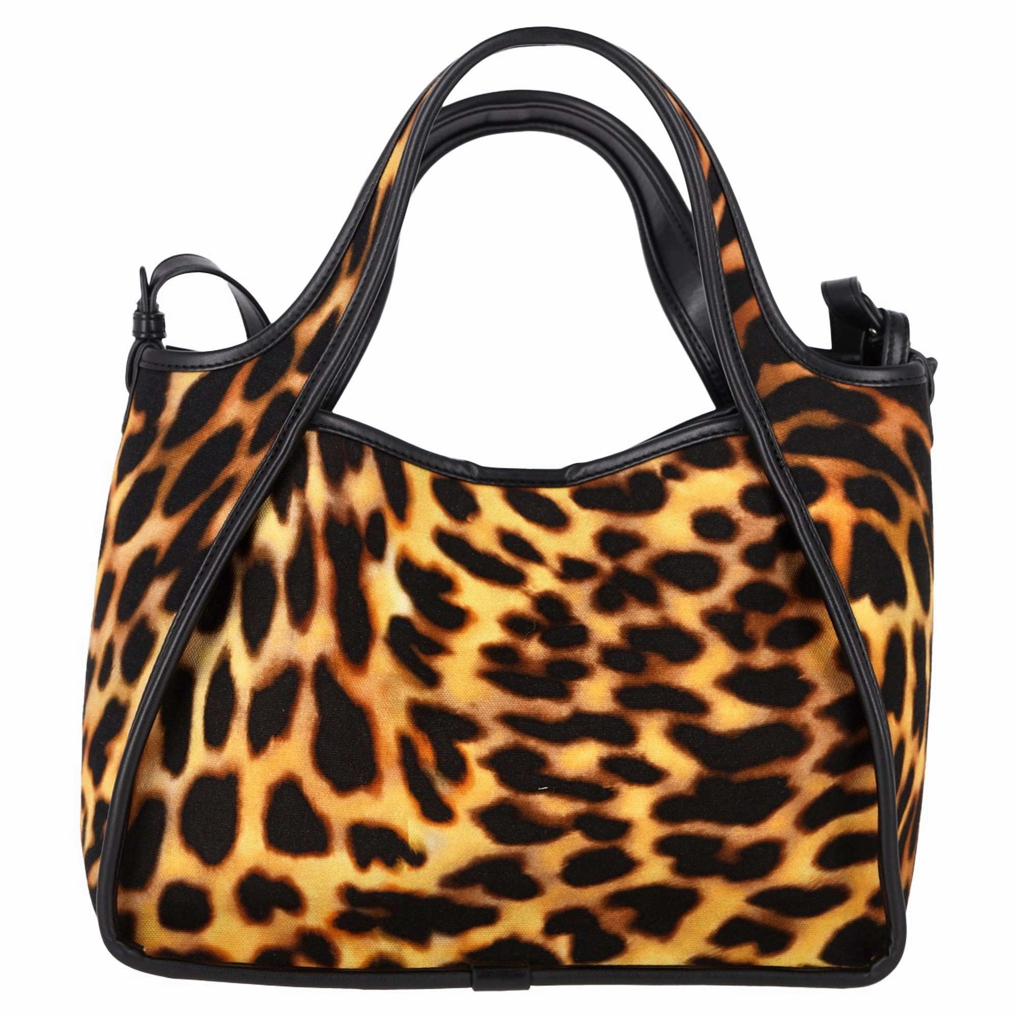 Stella Mccartney Studded Leoapard-Print Tote Bag in Brown Cotton
