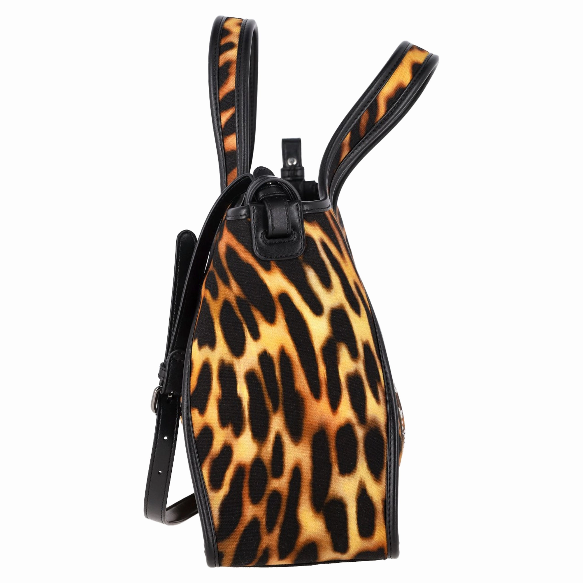 Stella Mccartney Studded Leoapard-Print Tote Bag in Brown Cotton