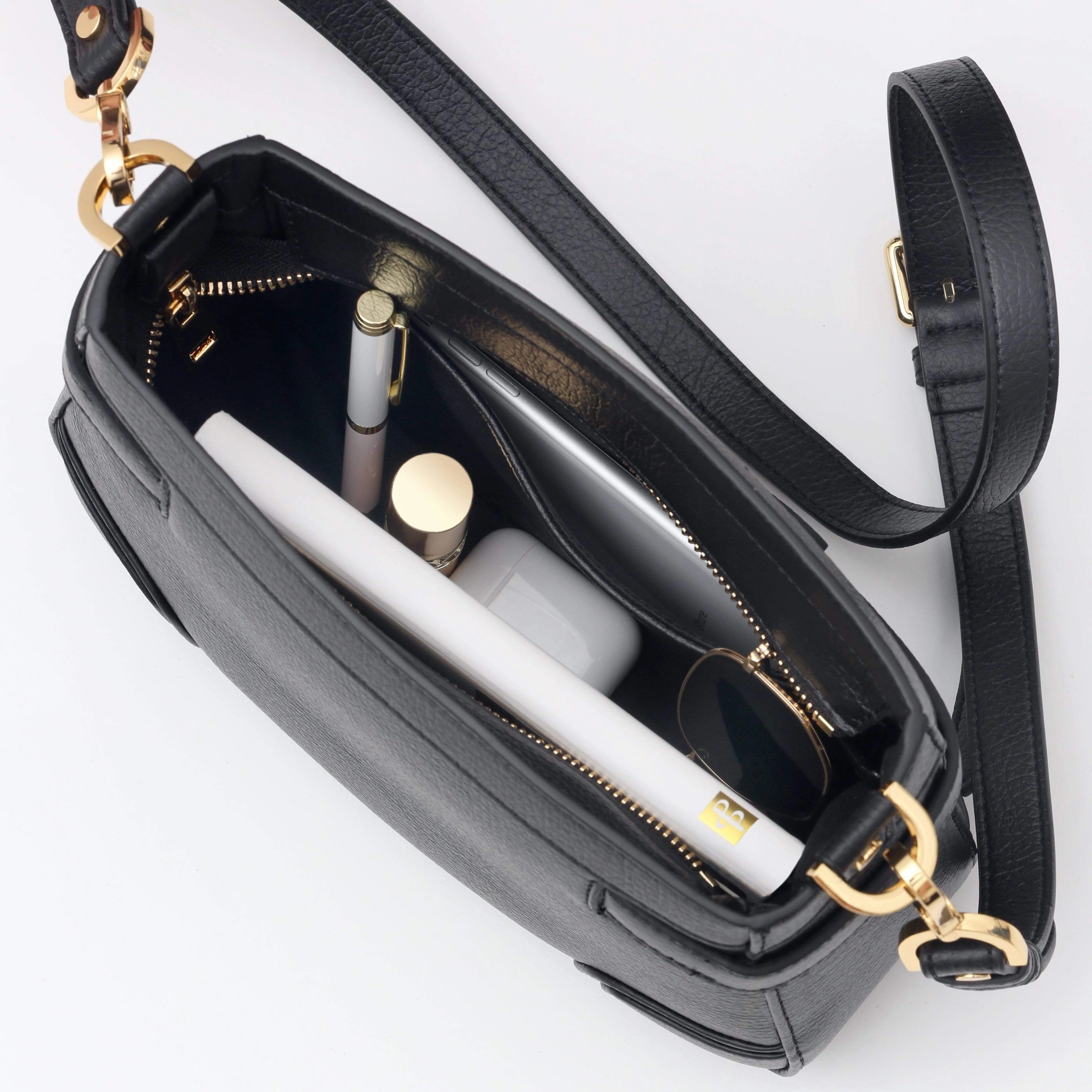 Stockholm Vegan Leather Crossbody Bag | Black