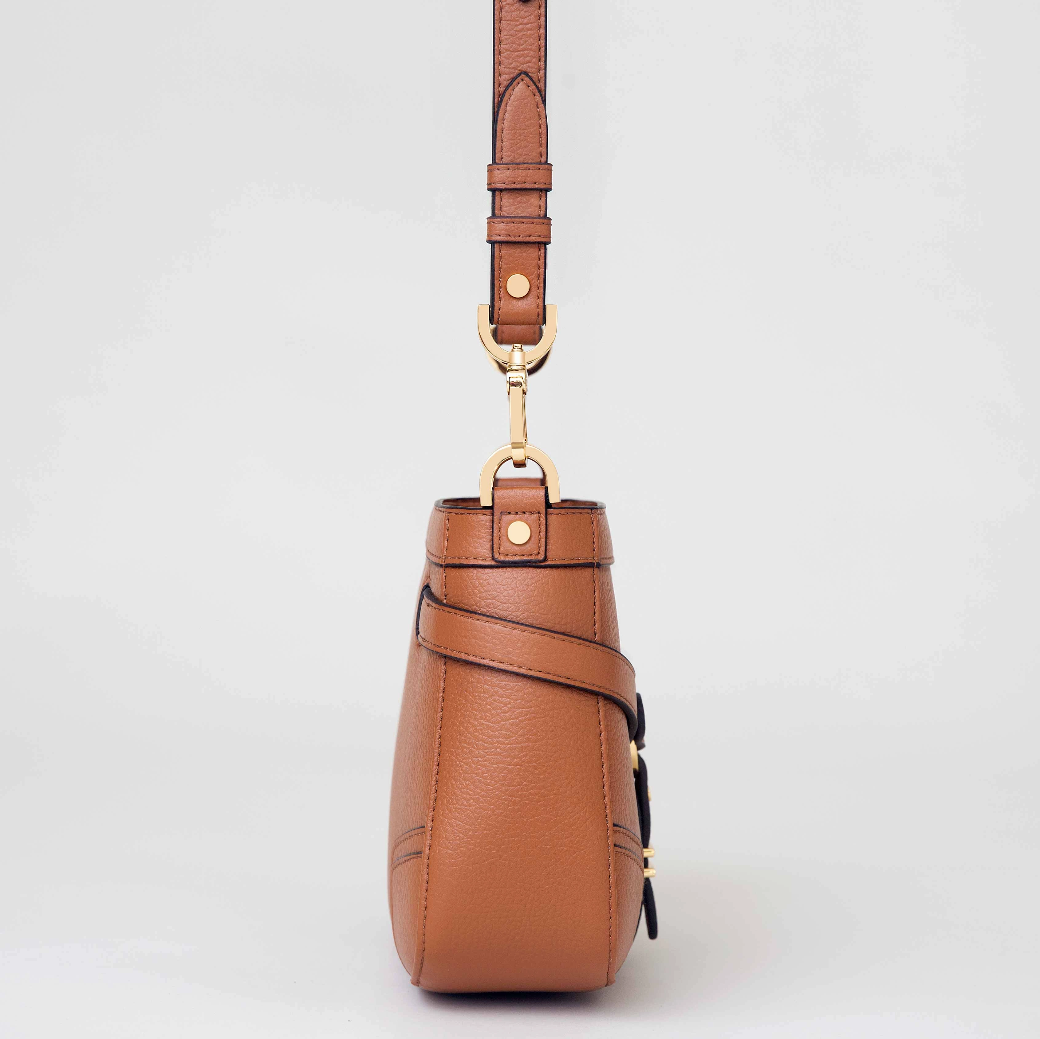 Stockholm Vegan Leather Crossbody Bag | Camel