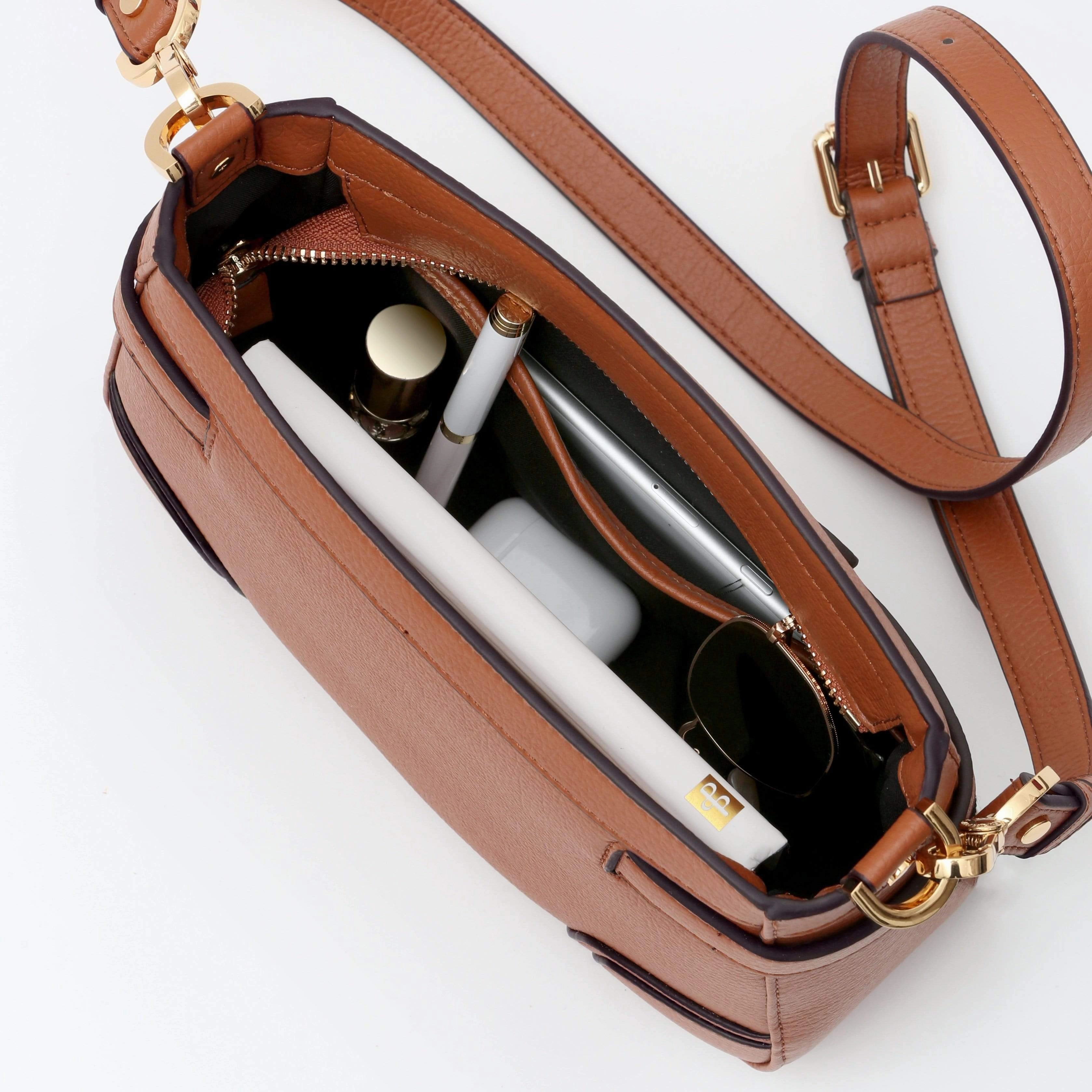Stockholm Vegan Leather Crossbody Bag | Camel